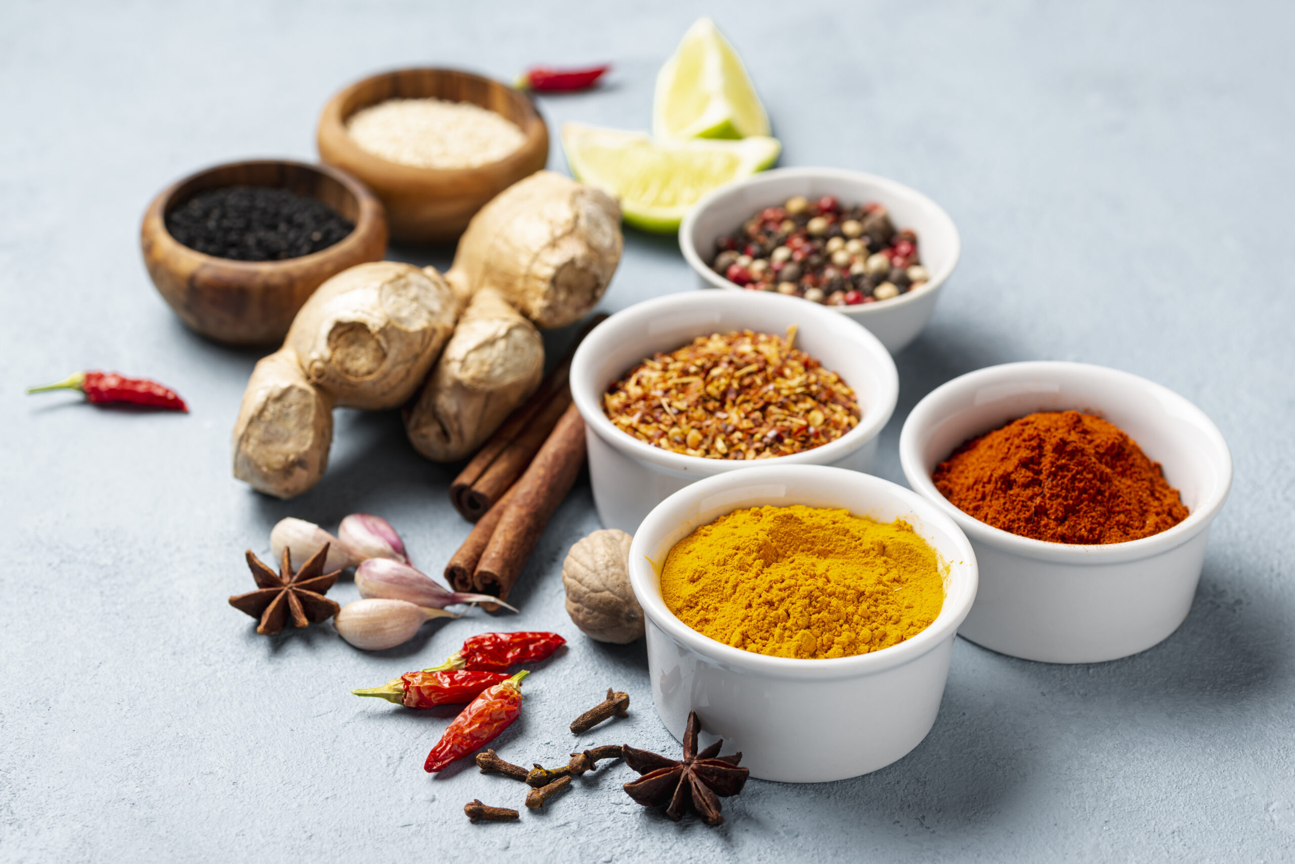 Food ingredients and spices representing international product sourcing